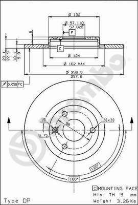 BREMBO 08.5265.10 Disc frana