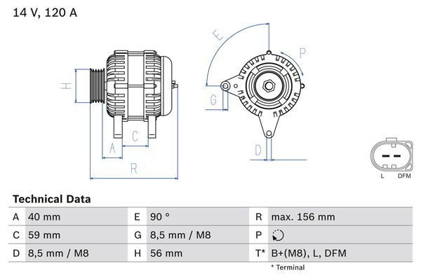 BOSCH 0986042810 Generator/Alternator