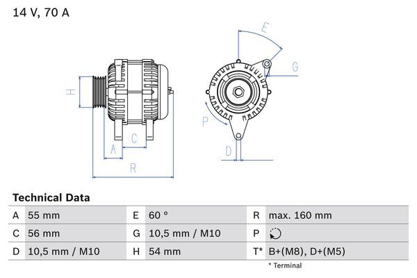 BOSCH 0986044210 Generator/Alternator