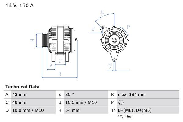 BOSCH 0986044400 Generator/Alternator