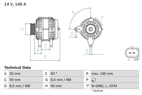 BOSCH 0986044460 Generator/Alternator