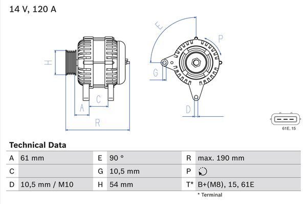 BOSCH 0986044841 Generator/Alternator