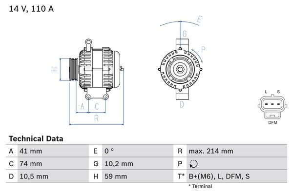 BOSCH 0986045370 Generator/Alternator