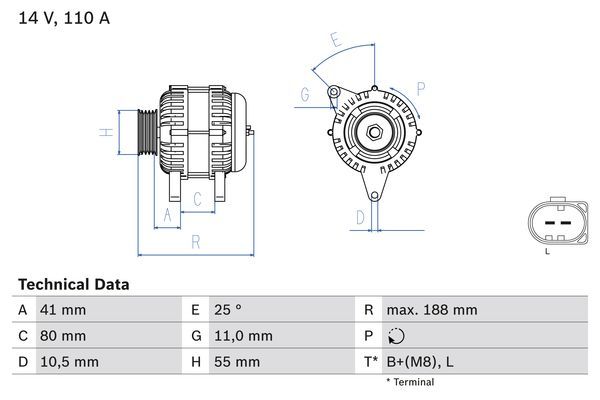 BOSCH 0986046060 Generator/Alternator