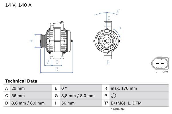 BOSCH 0986046180 Generator/Alternator