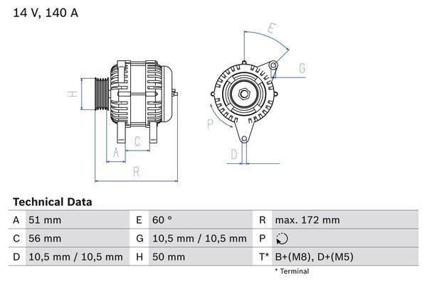 BOSCH 0986046230 Generator/Alternator