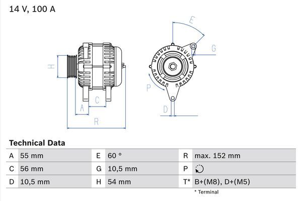 BOSCH 0986047280 Generator/Alternator