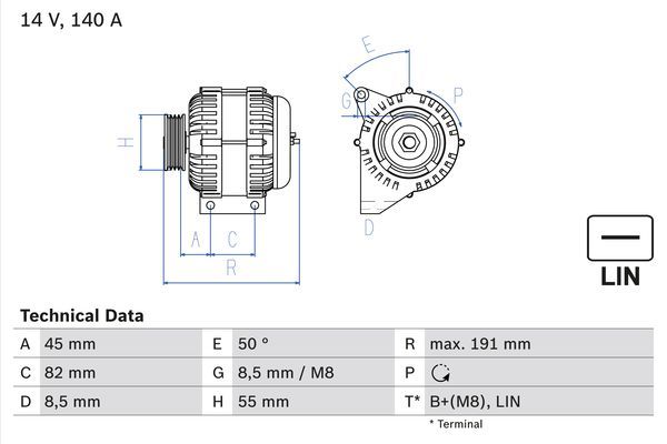 BOSCH 0986047380 Generator/Alternator
