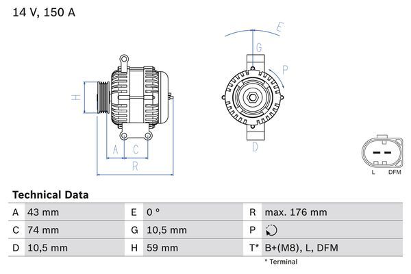BOSCH 0986047910 Generator/Alternator