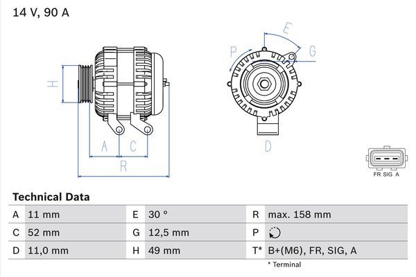 BOSCH 0986049121 Generator/Alternator