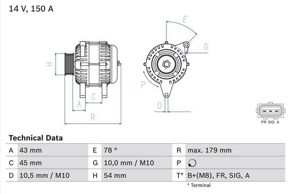 BOSCH 0986049161 Generator/Alternator