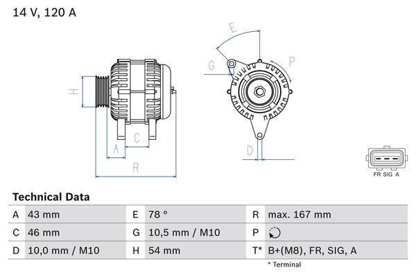 BOSCH 0986049171 Generator/Alternator