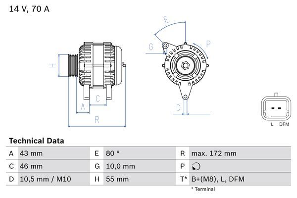 BOSCH 0986049370 Generator/Alternator