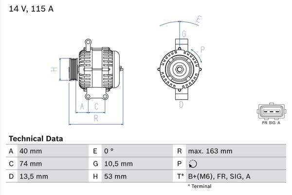 BOSCH 0986049520 Generator/Alternator