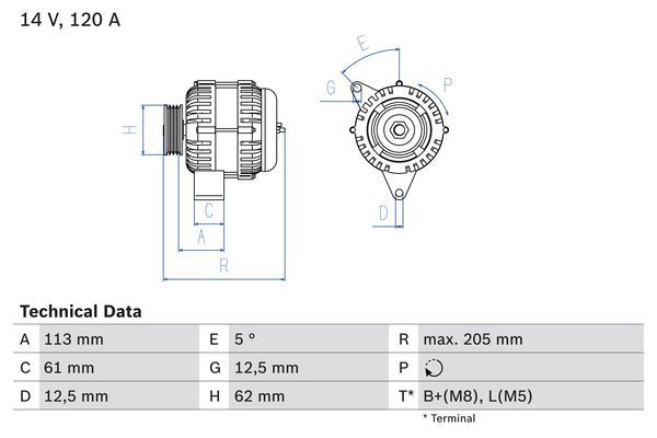 BOSCH 0986049530 Generator/Alternator