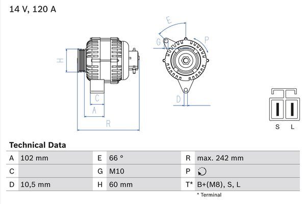BOSCH 0986049550 Generator/Alternator