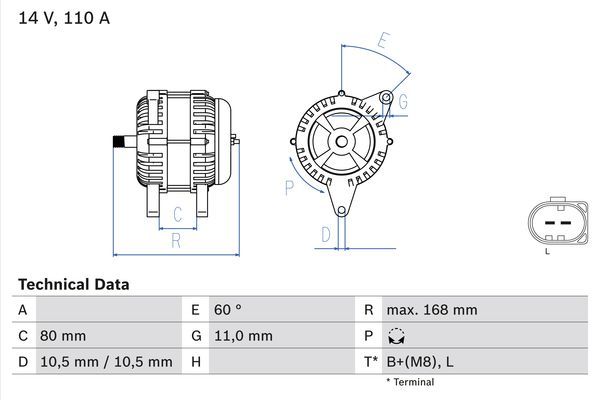 BOSCH 0986080060 Generator/Alternator