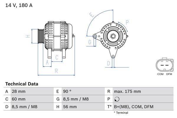BOSCH 0986080090 Generator/Alternator