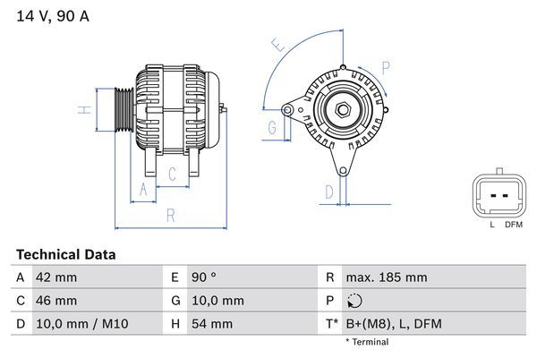 BOSCH 0986080190 Generator/Alternator