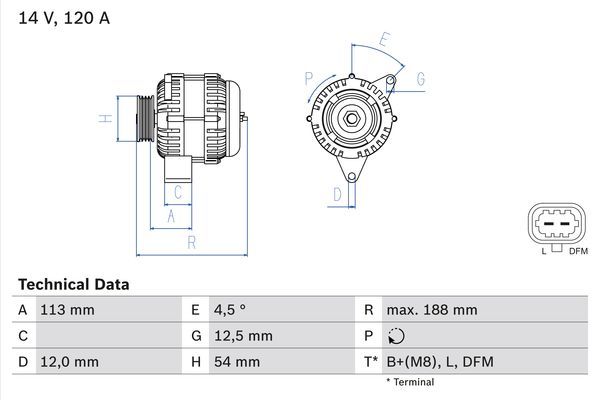 BOSCH 0986080370 Generator/Alternator