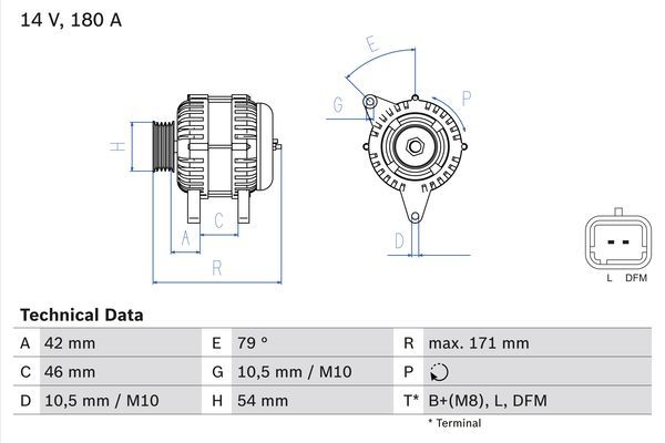 BOSCH 0986080660 Generator/Alternator