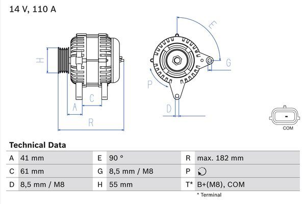 BOSCH 0986080710 Generator/Alternator