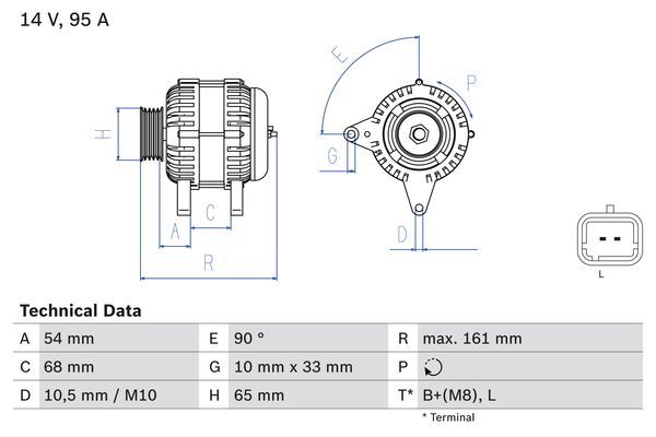 BOSCH 0986080960 Generator/Alternator