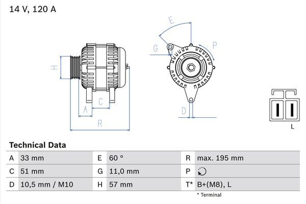 BOSCH 0986081060 Generator/Alternator