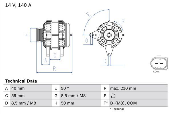 BOSCH 0986081340 Generator/Alternator