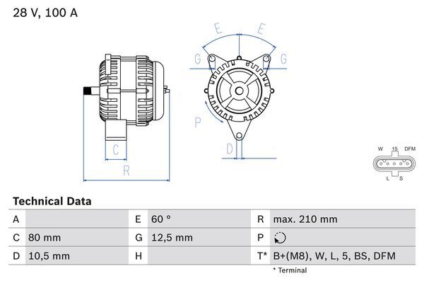 BOSCH 0986048110 Generator/Alternator