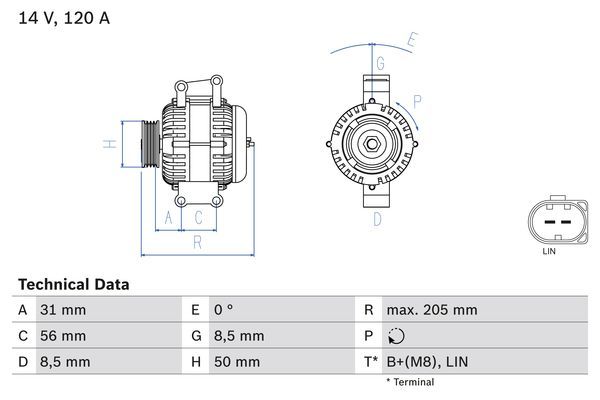 BOSCH 0986049010 Generator/Alternator