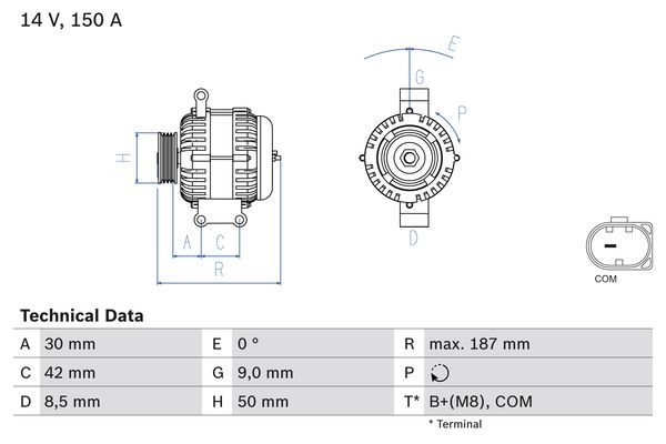 BOSCH 0986080040 Generator/Alternator