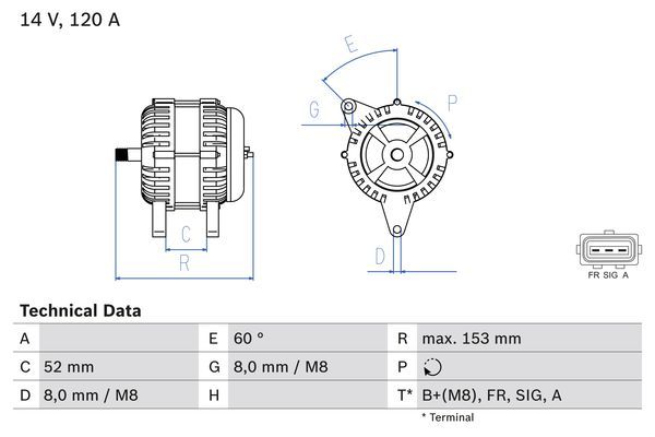 BOSCH 0986083080 Generator/Alternator