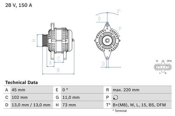 BOSCH 0986084470 Generator/Alternator