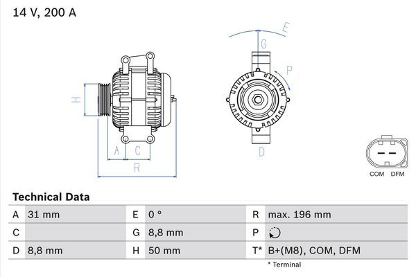 BOSCH 0986047490 Generator/Alternator