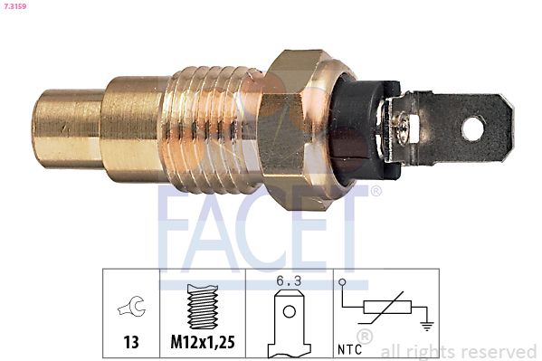FACET 7.3159 Senzor, temperatura lichid de racire