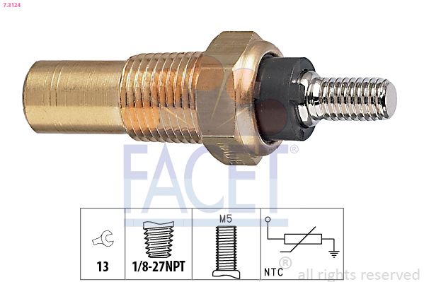 FACET 7.3124 Senzor, temperatura lichid de racire