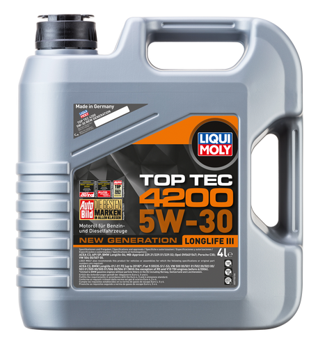 Ulei motor LIQUI MOLY 5W-30 TOP TEC 4200 - VW 504 00/507 00 (3706) 4L
